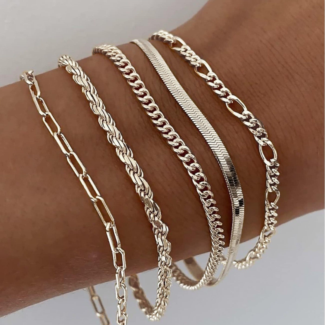 Ellen – goldfarbenes Armbandset