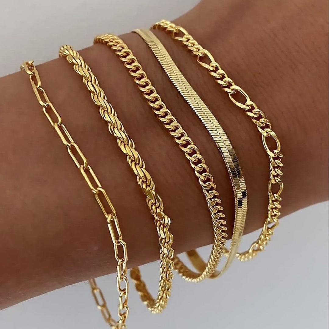 Ellen – goldfarbenes Armbandset