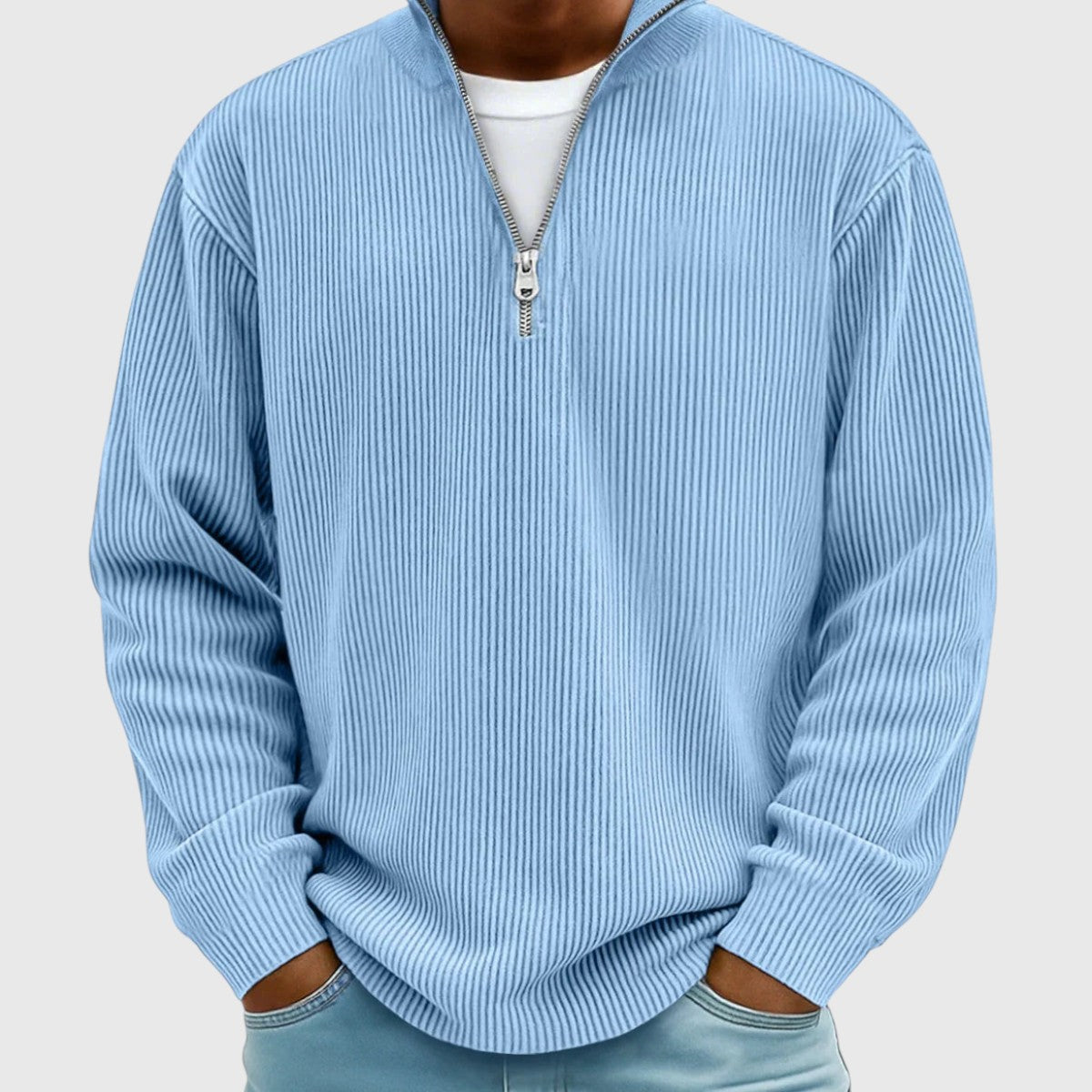 Aron | Zeitloser Pullover mit halbem Reißverschluss