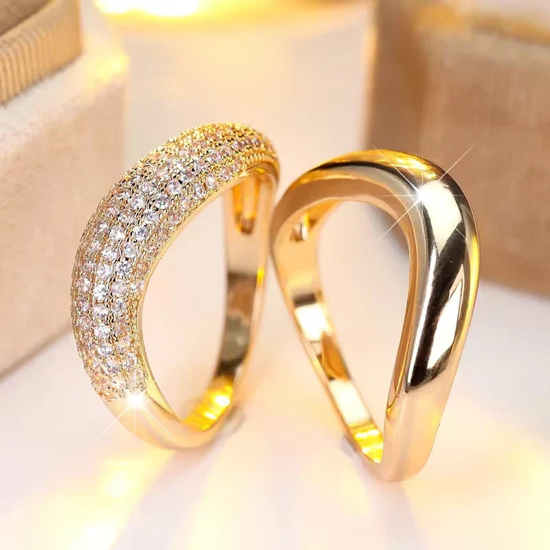 Zwei-teilige elegante breite passende Ringe
