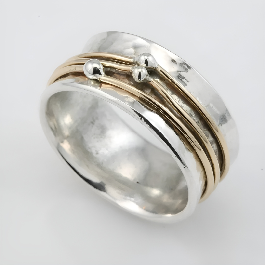 vergoldeter Vintage-Ring aus Silber