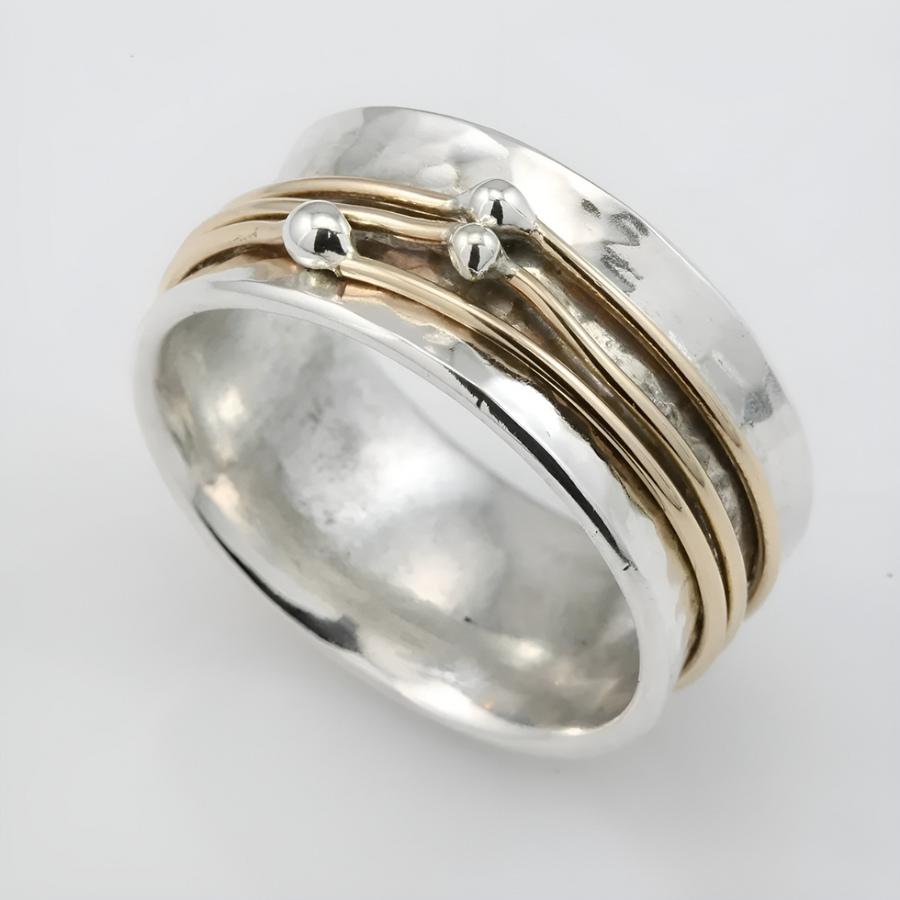 Vergoldeter Vintage-Silberring
