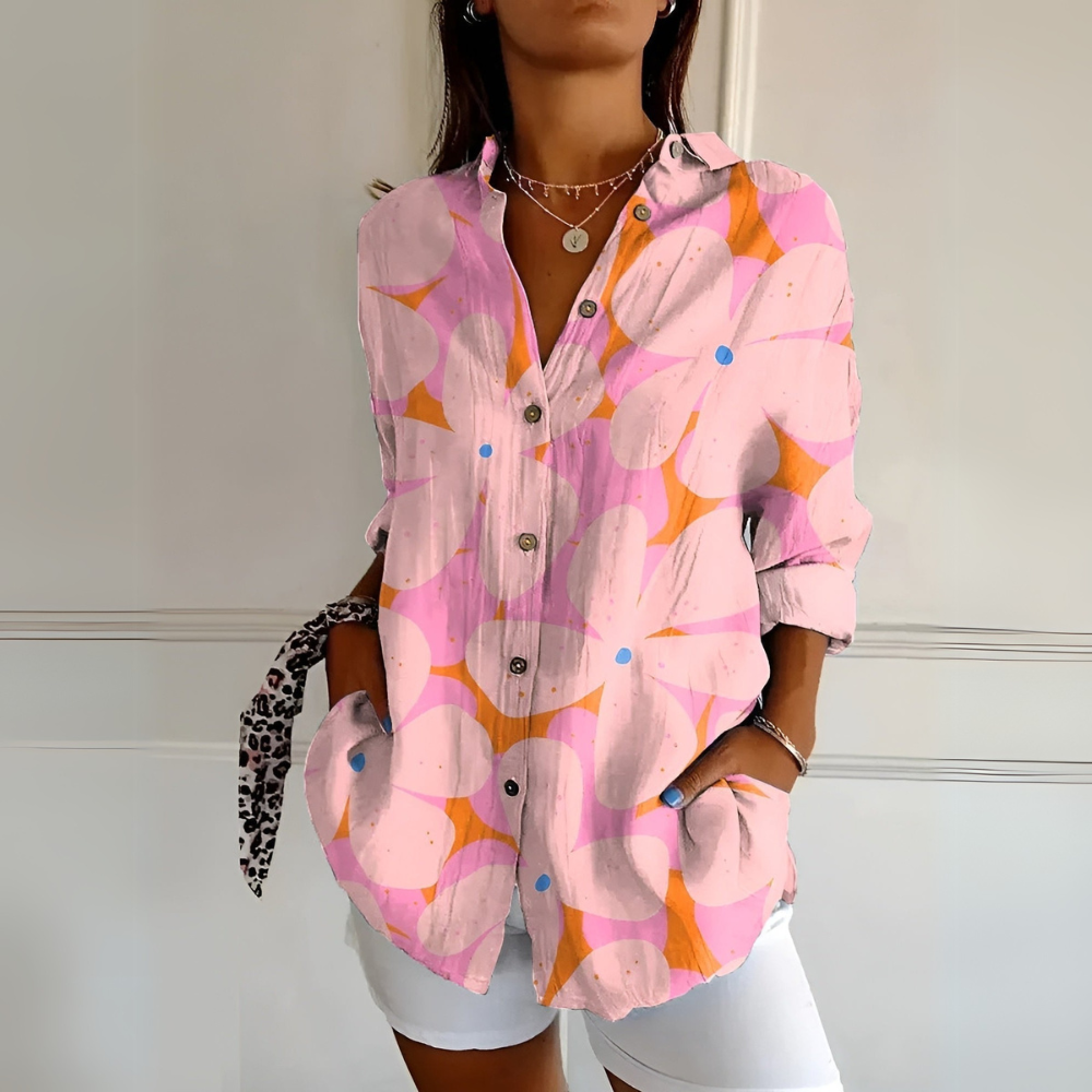 Mira™ | Damenbluse mit Blumenprint und Knopfverschluss