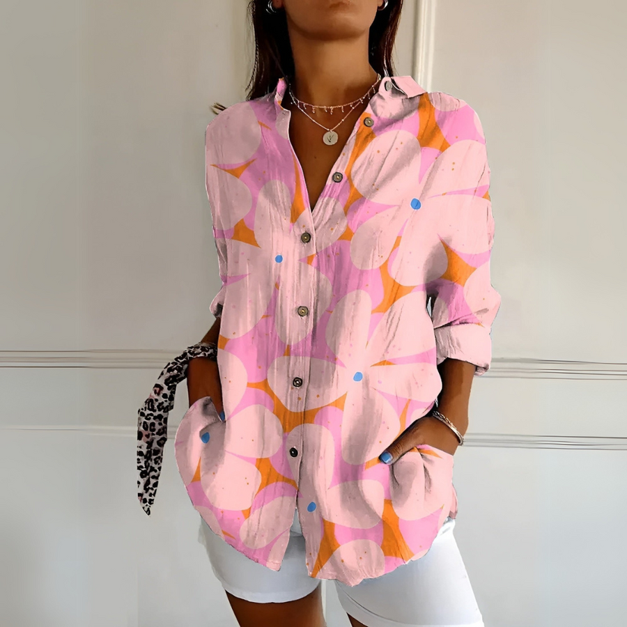 Mira™ | Damenbluse mit Blumenprint und Knopfverschluss